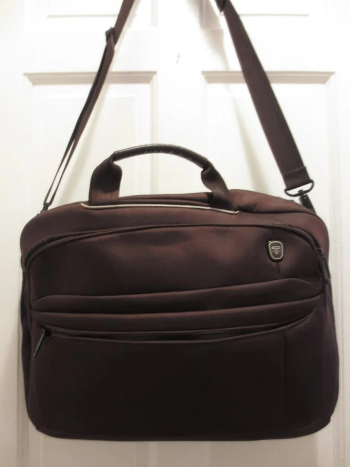 Tumi Tech 5614SPC Move Deck Top Cremallera Deluxe Portafolio Maletín Laptop BOLSO Marrón Foto 1 de 1