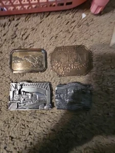 Lot 4 belt buckles for men lot all in very good clean condition - Picture 1 of 13