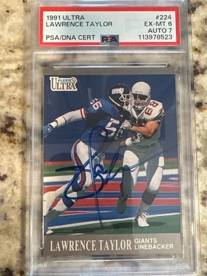 1991 Fleer Ultra - Lawrence Taylor #224 Autographed  - Image 1 of 2