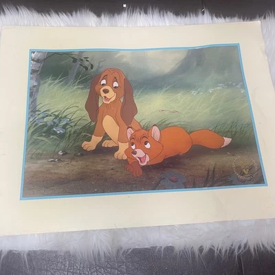 Litografía conmemorativa Disney Fox and the Hound 1994 - Arte de animación vintage Foto 1 de 2