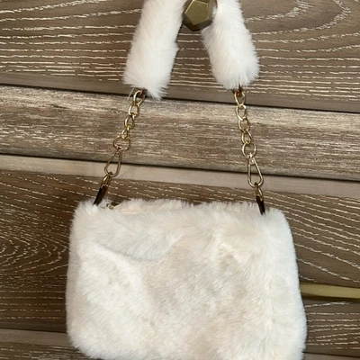 Fashion Nova White Faux Fur Purse - Image 1 of 3