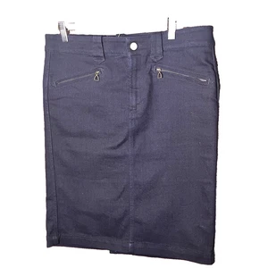 Lauren Ralph Lauren Black Denim Pencil Skirt Stretch Zip Pockets 32 x 22 Size 6 - Picture 1 of 18