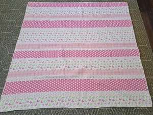 Cynthia Rowley Butterfly/Flower Pink&Green Quilt 82"×84" - Picture 1 of 13