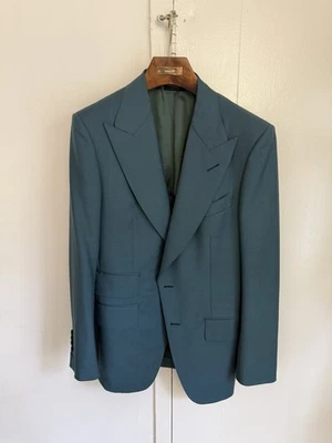 Tom Ford Atticus Peak Lapel Green Blazer Jacket Men's Size EU 50 US 40 - Image 1 of 4