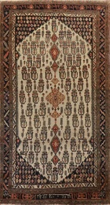 Pre-1900 antique Ivory Bakhtiari Signed Area Rug Vegetable Dye Hand-knotted 9x15 - Picture 1 of 12
