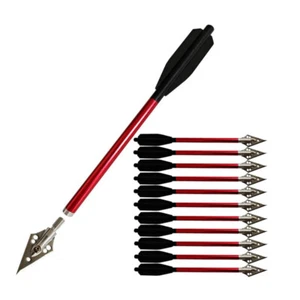Red 12Pcs Pistol Crossbow Bolts 6.5" Aluminium Arrows Broadhead Hunting Archery - Picture 1 of 6