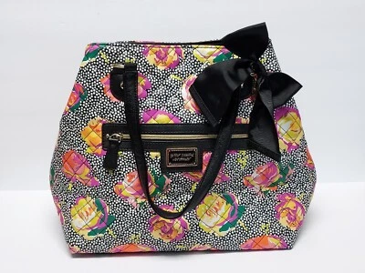 Luv Betsey By Betsey Johnson Quilted Bag Weekender Floral Excentric Handbag 15" - Image 1 of 4