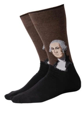 Hotsox Famous Artist Series Hombres George Washington Crew Calcetines Talla 10-13 Foto 1 de 4