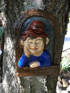 Large Fairy Garden Gnome Window 8 1/2” tall Does Not Break NEW - Picture 1 of 5