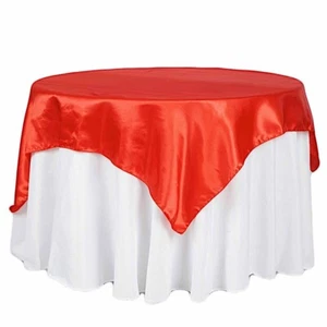 10 Pack 72" Square New SATIN Table Overlays Linens Wedding Wholesale Supplies - Picture 1 of 275