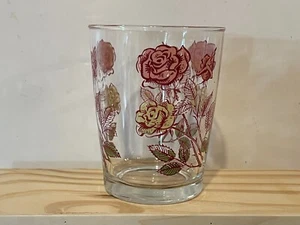 Vintage Hazel Atlas Roses Rocks Glass - 4 1/2" Tall - Picture 1 of 7