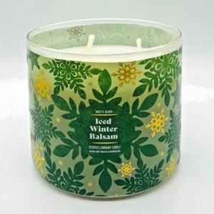 BATH & BODY WORKS/WHITE BARN THREE WICK CANDLE: ICED WINTER BALSAM - Picture 1 of 3