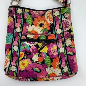 Vera Bradley Colorful Floral Purse Handbag 11" x 11" Purple Pink Orange - Picture 1 of 4