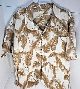 Panama Jack Men's Size 2XL Hawaiian Shirt Inside Out Button Short Sleeve Brown - Picture 1 of 7