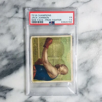 1910 T218 JACK JOHNSON PSA Champions Side Face Prize Fighter Hassan Cigarettes - Image 1 of 2