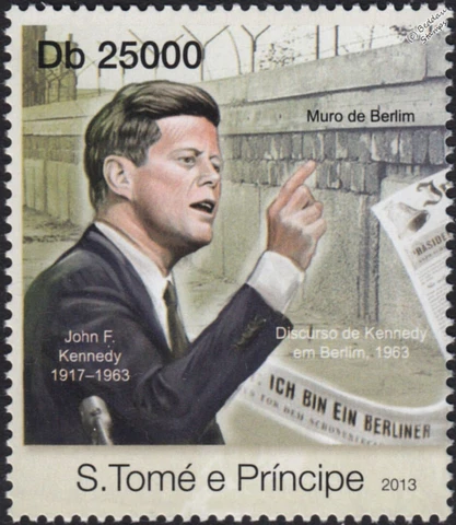 JFK: USA President JOHN F. KENNEDY & 1963 Berlin Wall Speech Stamp (2013) Cover