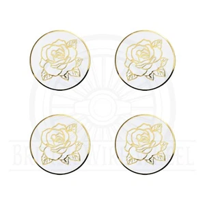 Rose Gold & White Metal Wire Wheel Chip Emblems | Size 2.25" | Set or Single - Picture 1 of 21