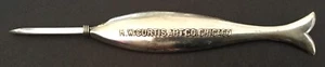 OLD VTG NICKEL PLATED BRASS HW CURTIS ART CO NAUTICAL FISH EMBROIDERY NEEDLE SEW - Picture 1 of 7