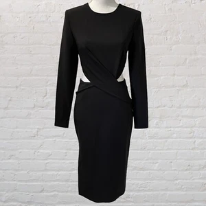 Finders Keepers Black Dress Size S Revolution Side Cutout Back Zip Cocktail - Picture 1 of 12