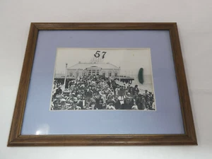 VINTAGE 1930'S HEINZ PIER ATLANTIC CITY, NJ B&W FRAMED PHOTO & HEINZ PICKLE PIN - Picture 1 of 5