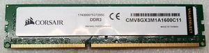 ✅Barette Mémoire 8Gb DDR3 Corsair CMV8GX3M1A1600C11 1600Mhz CL11 - Imagen 1 de 1