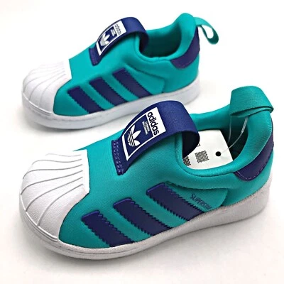 ADIDAS Superstar 360 I 蓝色 白色 B75621 学步儿童鞋 5.5K/6.5K — 第 1/4 张图片