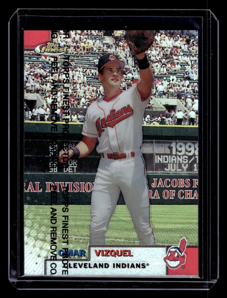 1999 Topps Finest Refractor #74 Omar Vizquel w/ Coating Indians HOF - Image 1 of 2