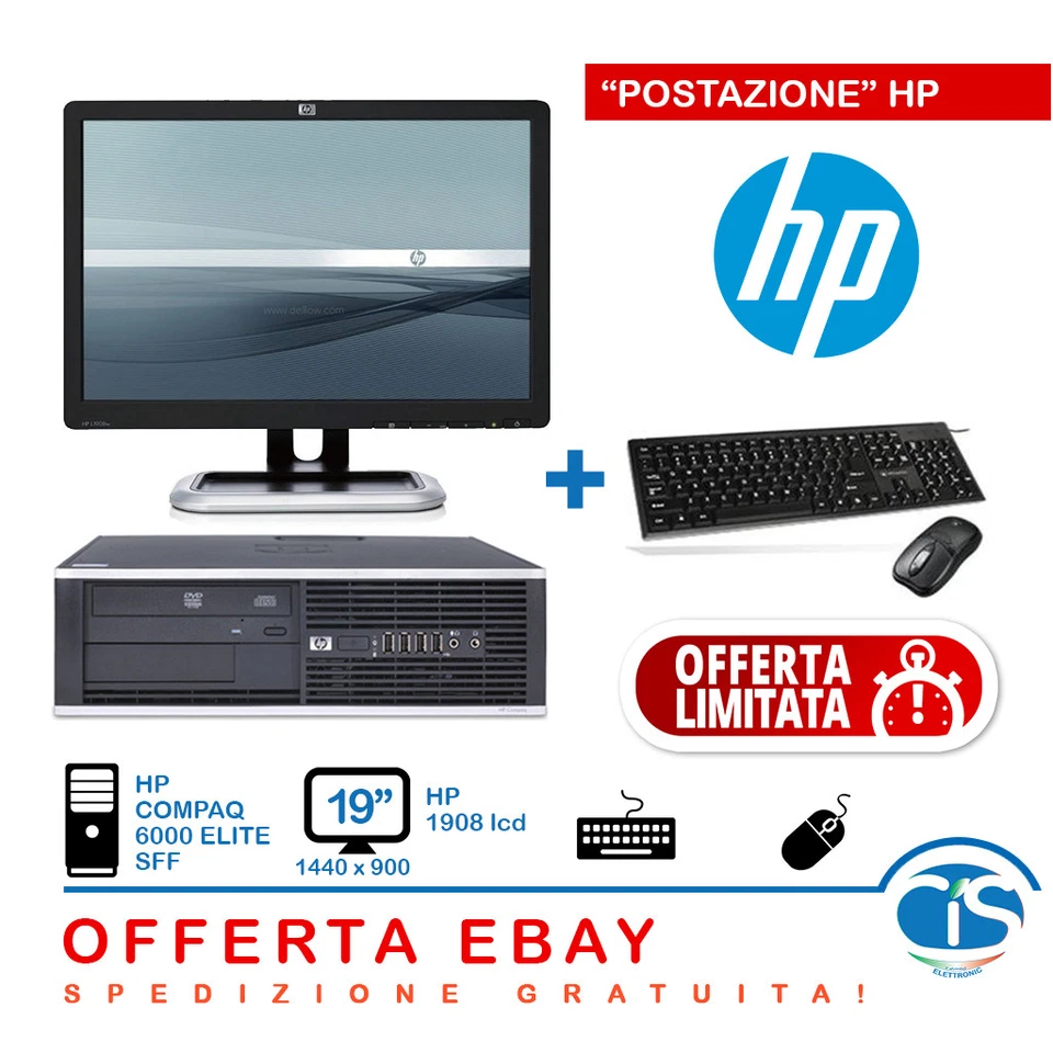 HP CONFIGURAZIONE PC MONITOR 19 COMPUTER ECONOMICO UFFICIO AGENZIA CALL CENTER - Imagen 1 de 1