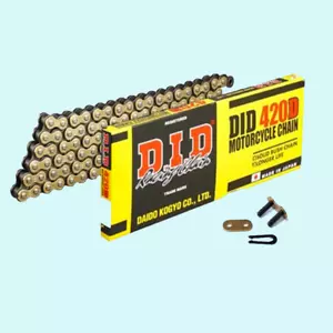 DID BRAND NEW RACING GOLD MOTORCYCLE DRIVE CHAIN 420 420D / 130L 130 L LINKS - Picture 1 of 3