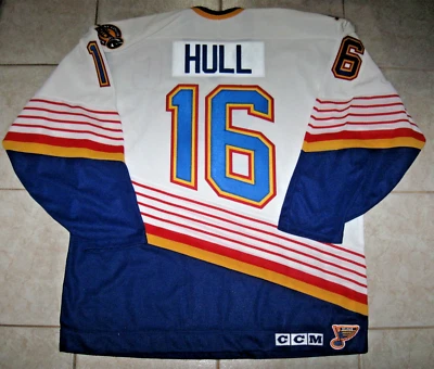 VINTAGE #16 Brett HULL St. Louis BLUES Off. Lic. CCM Jersey, Sz Men's XL - Image 1 of 2