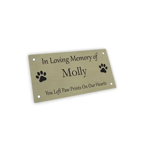 Pet Memorial Plaque Brushed Brass or Silver Effect Acrylic Cat Dog Memory Sign - Picture 1 of 10