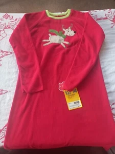 Christmas Pajamas Nightgown By Carters Reindeer Fuzz Free Fleece XL 12/14 Kids - Picture 1 of 10