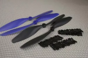 NEW 10x4.5 QUADCOPTER QUAD PROPELLERS 2 BLUE 2 BLACK PROPS PACK OF 4 - Picture 1 of 2