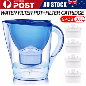 3.5L Water Filter Jug with 5pcs Water Filter Jug Replacement Cartridges Refills - Picture 1 of 12
