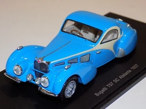 1/43 Spark Bugatti T57 SC Atlante Coupe from 1937 in Blue S2723 B - Picture 1 of 3