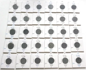¡EXCELENTE COLECCIÓN 30 MONEDAS NAZIS 10PF RARAS DIFF SEGUNDA GUERRA MUNDIAL! ¡Soportes con etiquetas limpios! VF-XF - Imagen 1 de 5