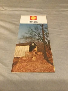 Mappa stradale a olio Shell vintage anni 60 Stato dell'Illinois anni 60 - Foto 1 di 2