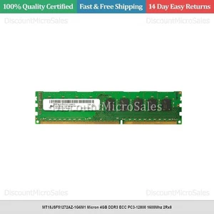 MT18JSF51272AZ-1G6M1 Micron 4GB DDR3 ECC PC3-12800 1600Mhz 2Rx8 - Picture 1 of 1