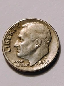 1969 D United States Roosevelt Dime Broadstruck Coin Rim error - Picture 1 of 4