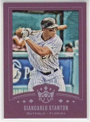 2019 Diamond Kings #DK02-GS Giancarlo Stanton 2002 DK Retro Framed Plum Marlins - Image 1 of 2