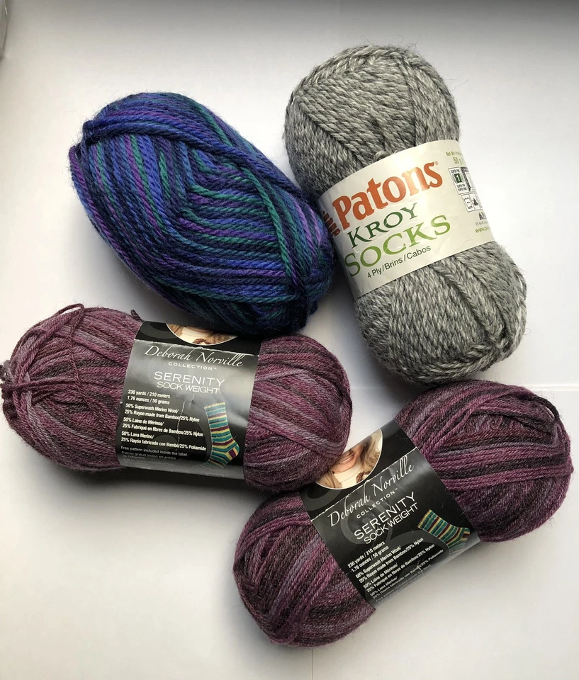 Premier Yarns Deborah Norville Serenity, Patons Kroy Sock  Yarn Lot of 4 - Image 1 of 1