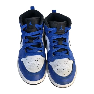Tênis Nike Jordan retrô alto azul branco preto tamanho 1 juvenil - Imagem 1 de 4