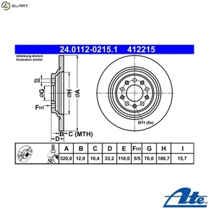2x BRAKE DISC 24.0112-0215.1 FOR JEEP CHEROKEE/SUV/HATCH/MEDIO EBT/EBSEC1 2.0L - Picture 1 of 10