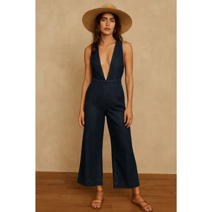 Free People grau Denim Boho Overall Hose Hose Damen Größe Small - Bild 1 von 8