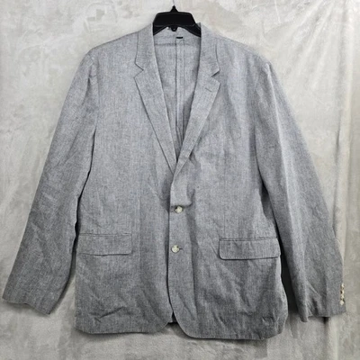 Blazer J Crew Ludlow Somelos para Hombres 46L Calce Ajustado Gris Mezcla de Lino Sin Estructura Foto 1 de 4