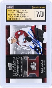 Cale Makar Avalanche Signed 2020-21 Upper Deck Series 1 Rookie #RR-10 CGC Card - Picture 1 of 4