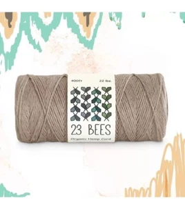 100% Organic Hemp Cord, Twine, String for Jewelry, 400ft x 22 lb., Natural - Picture 1 of 3