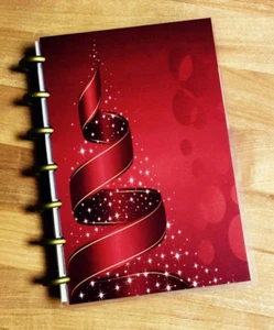 Red Sparkle Tree Ornament Xmas Holiday Cover Set 4 use with MINI Happy Planner - Picture 1 of 5