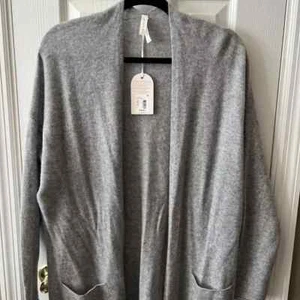 Van Winkle & CO. Luxury Cashmere Lightweight Cardigan Duster Large Gray 198 - Picture 1 of 5