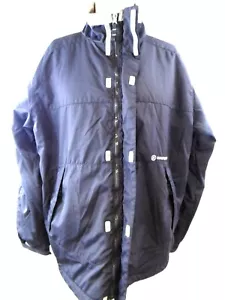 Nautica Men's Large Black Gray Front Zip Pockets Moc Neck Winter Coat Jacket - Picture 1 of 12